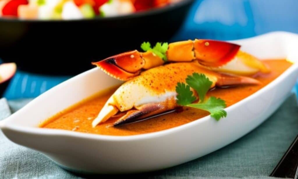 Boiled crab claws with juicy crab sauce