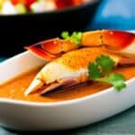 Boiled crab claws with juicy crab sauce